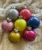 Personalised Glitter Christmas Baubles