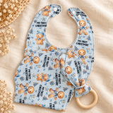 My First Christmas Baby Gift Set – Bib, Burp Cloth & Teether
